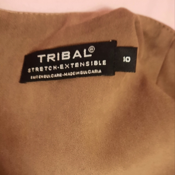 Tan and Black Sleeveless Dress - Picture 4 of 5